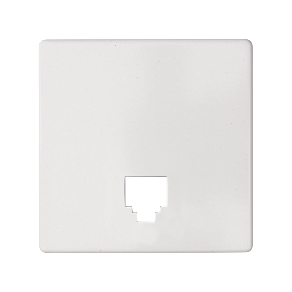 Placa para tomas telefónicas con conectores RJ11 y RJ12 en color blanco mate Simon 82 Concept