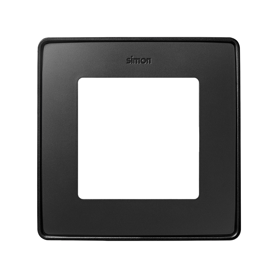 Marco para 1 elemento en color negro mate base negro Simon 82 Detail Select