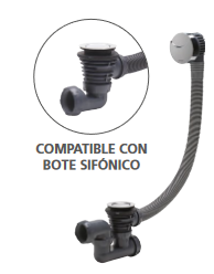 Desagüe bañera orientable con tapón