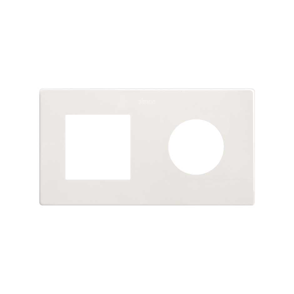 Marco compuesto por 1 elemento y 1 estética mínima para base enchufe schuko CLEAN blanco mate