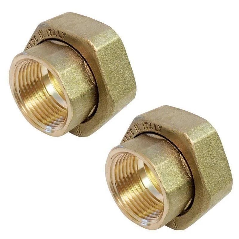 Juego de racores en latón de 2" A 11/4" H-H