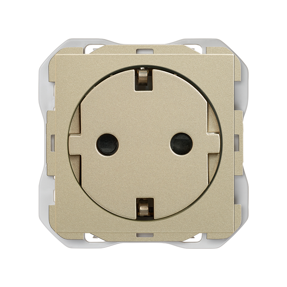 Base de enchufe schuko Clean con sistema de embornamiento a tornillo cava