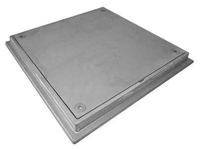 Marco y tapa de registro hermética de aluminio 500X500 mm lisa