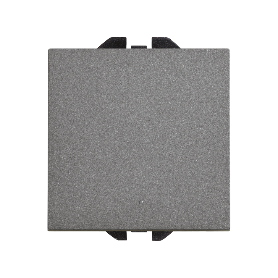 Interruptor unipolar pulsante con sistema de embornamiento rápido titanio