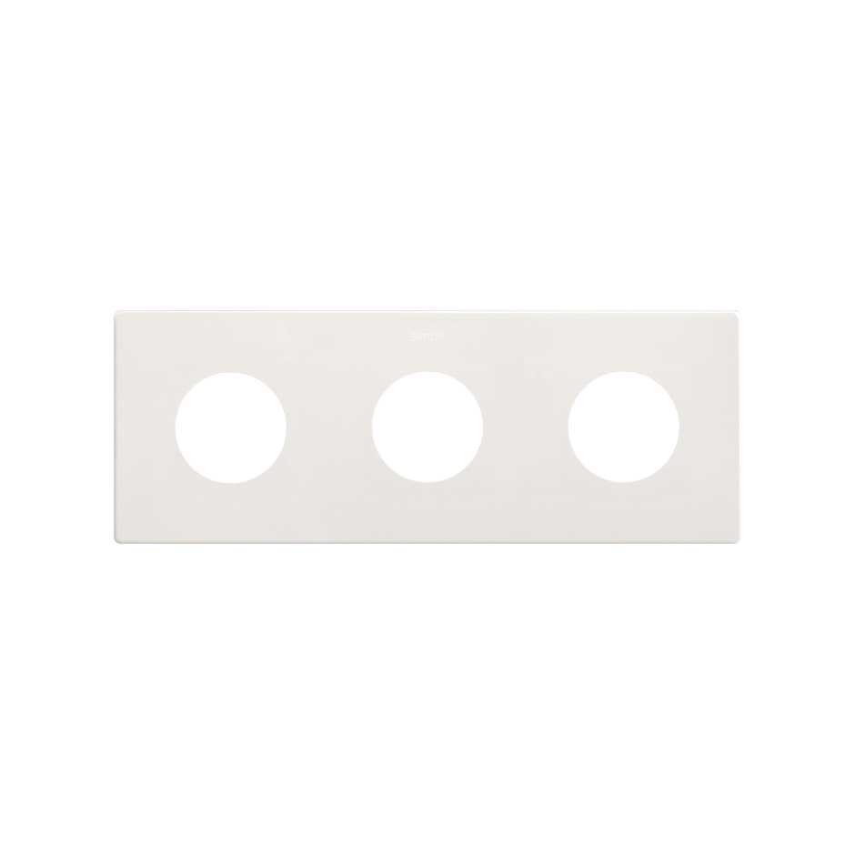 Marco estética mínima para base schuko CLEAN de 3 elementos blanco mate