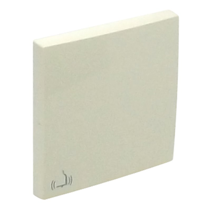Tecla simple para pulsador con símbolo de campana en color marfil