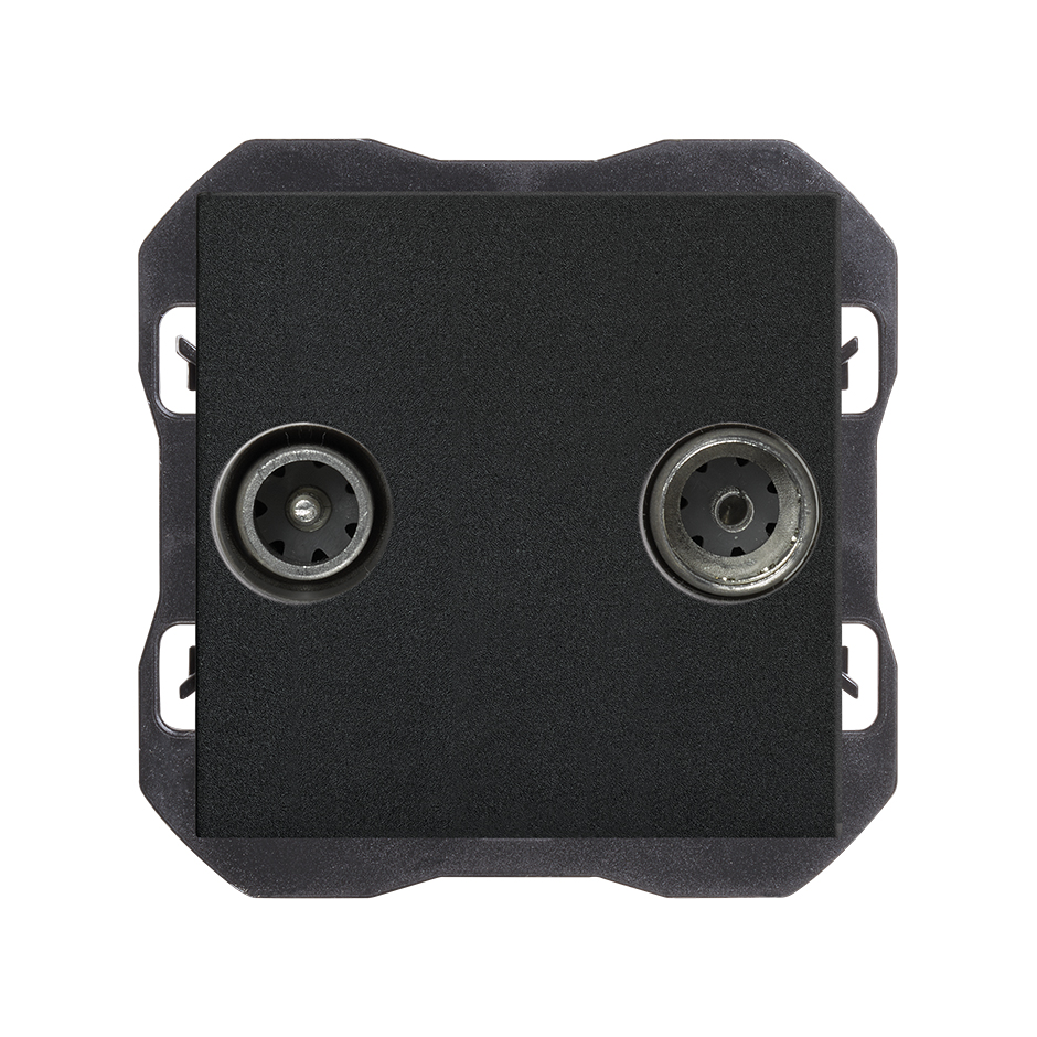 Toma de señal R-TV+Sat final negro mate