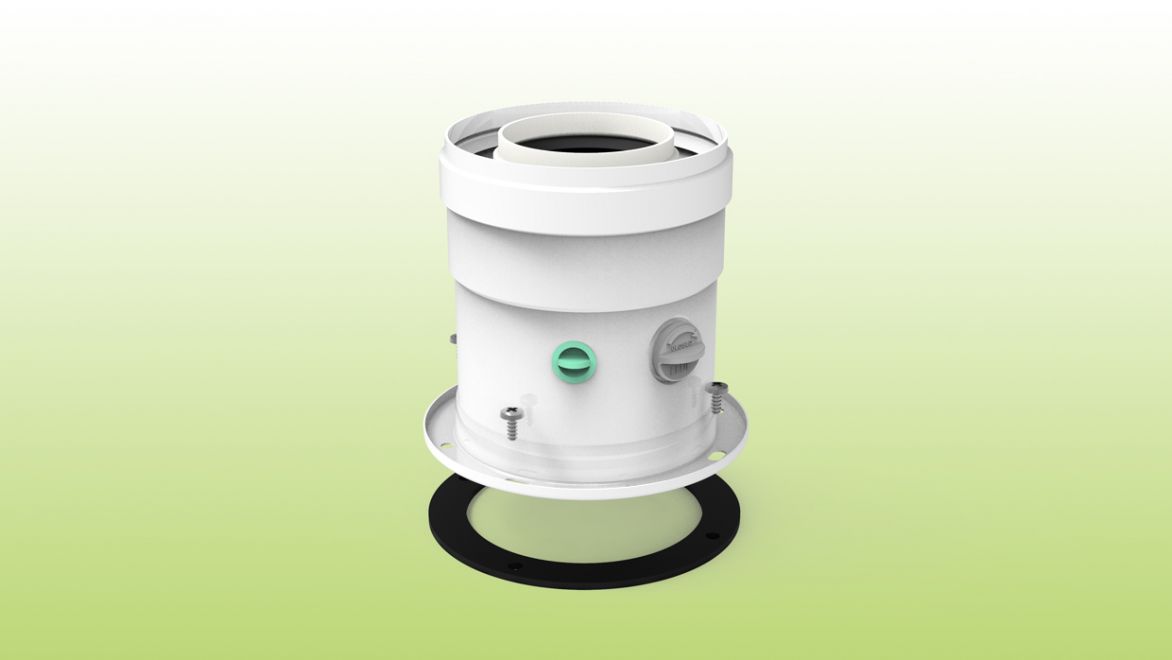 Conexión vertical coaxial de PP/Acero lacado de Ø60/100