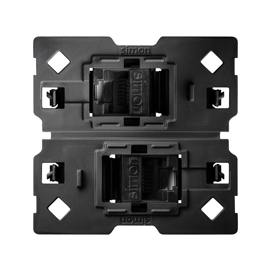 Conector informático RJ45 AMP® de categoría 6 UTP doble con adaptador