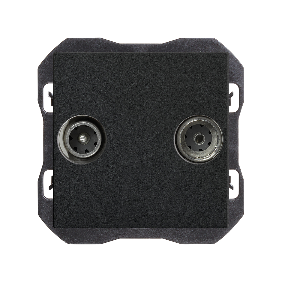 Toma de señal R-TV+Sat intermedia negro mate