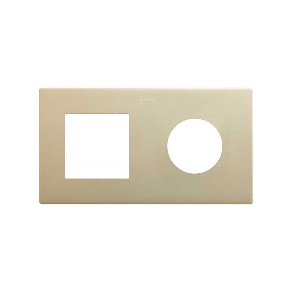 Marco compuesto por 1 elemento y 1 estética mínima para base enchufe schuko CLEAN cava