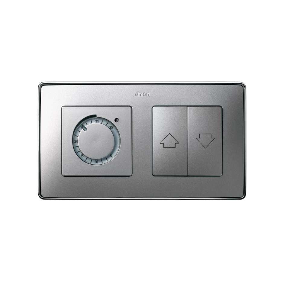 Marco para 2 elementos en color aluminio frío base cromo Simon 82 Detail Select