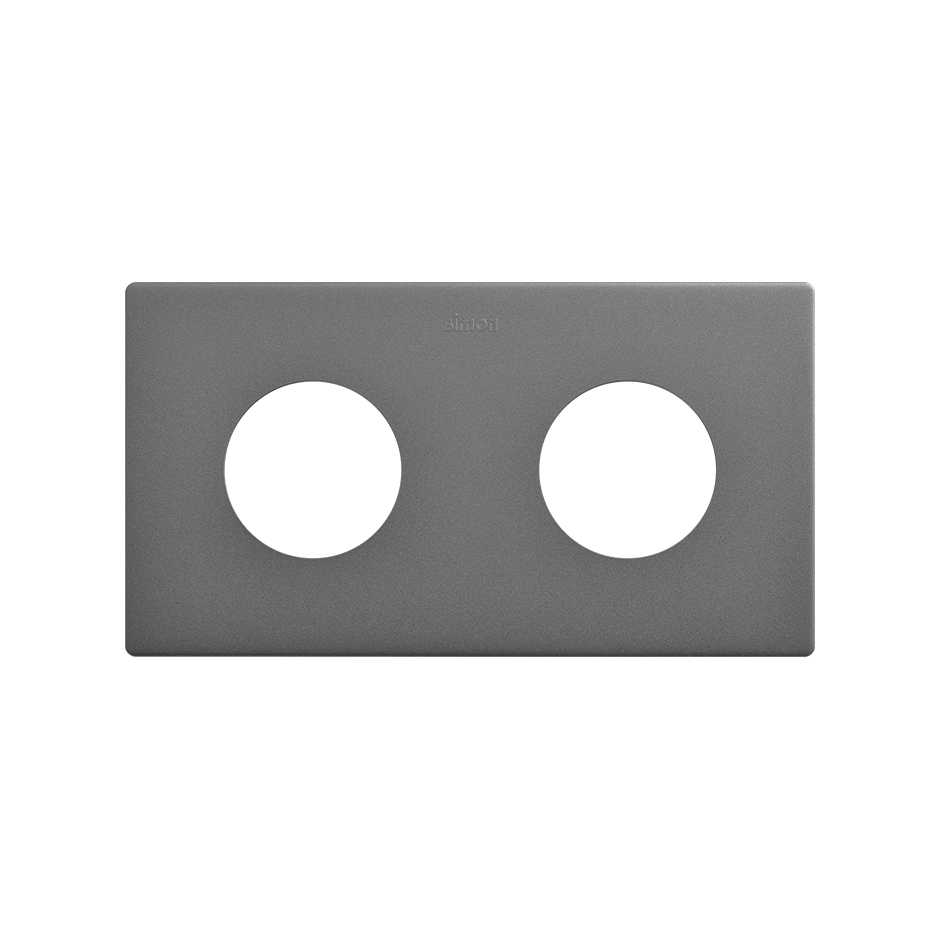 Marco estética mínima para base schuko CLEAN de 2 elementos titanio