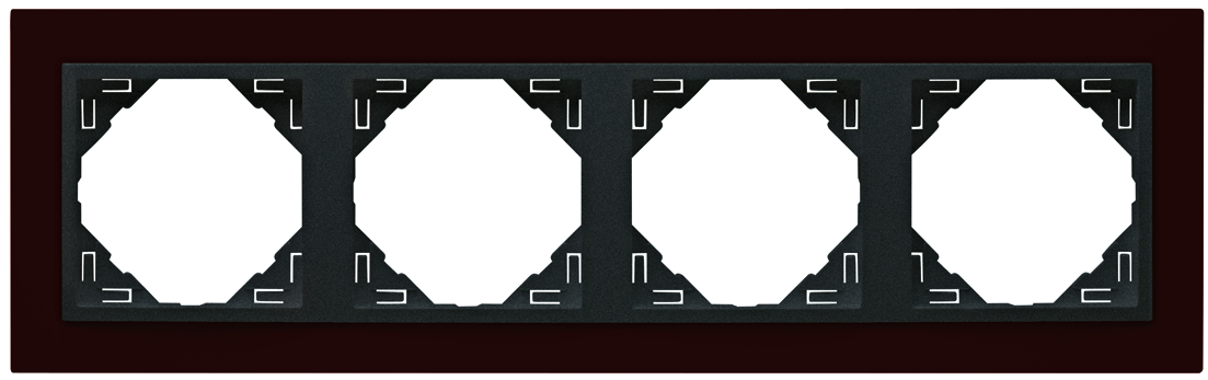 Marco Cuadruple Rojo Intenso/Gris