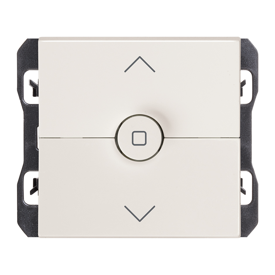 Interruptor para persianas con 3 posiciones, subida, bajada y paro blanco mate