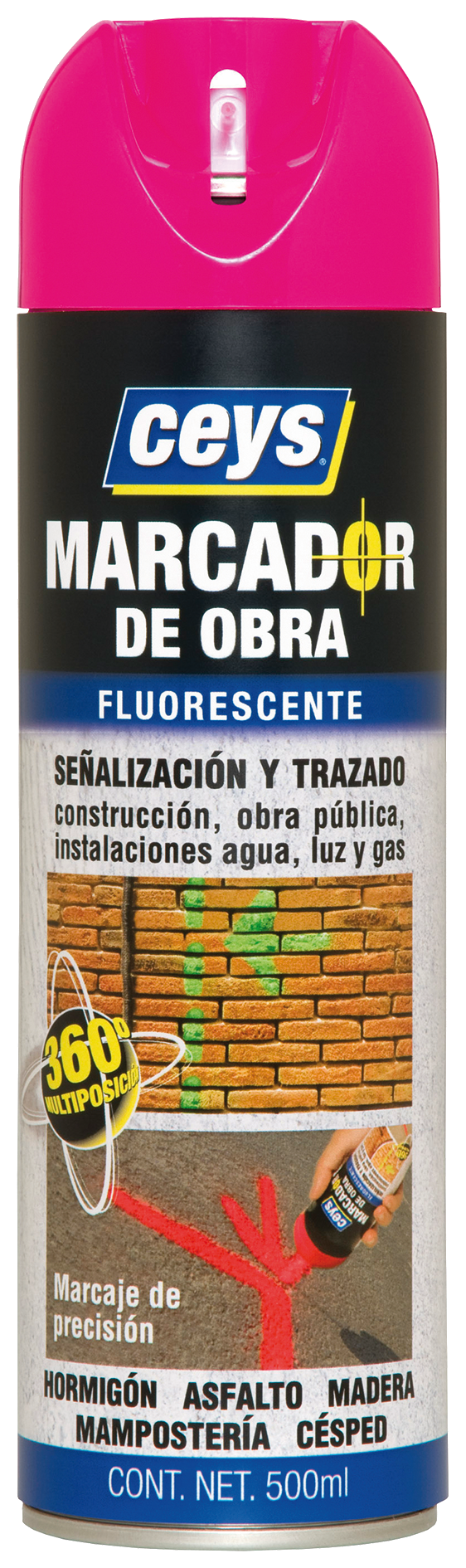 Marcador para obra color fucsia de 500ml