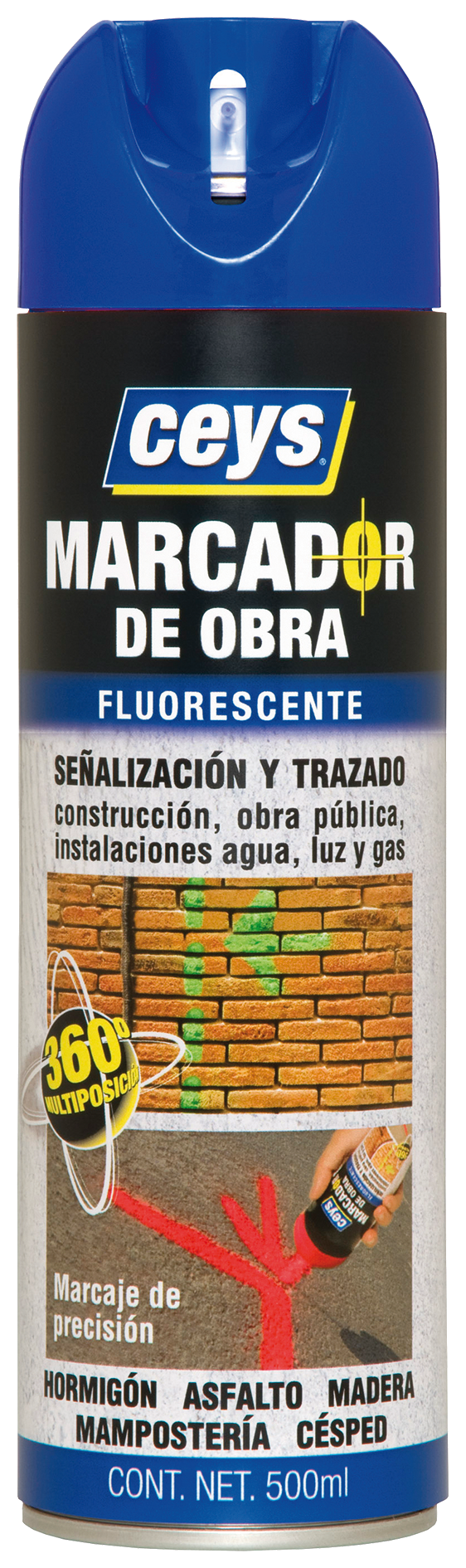 Marcador para obra color azul de 500ml