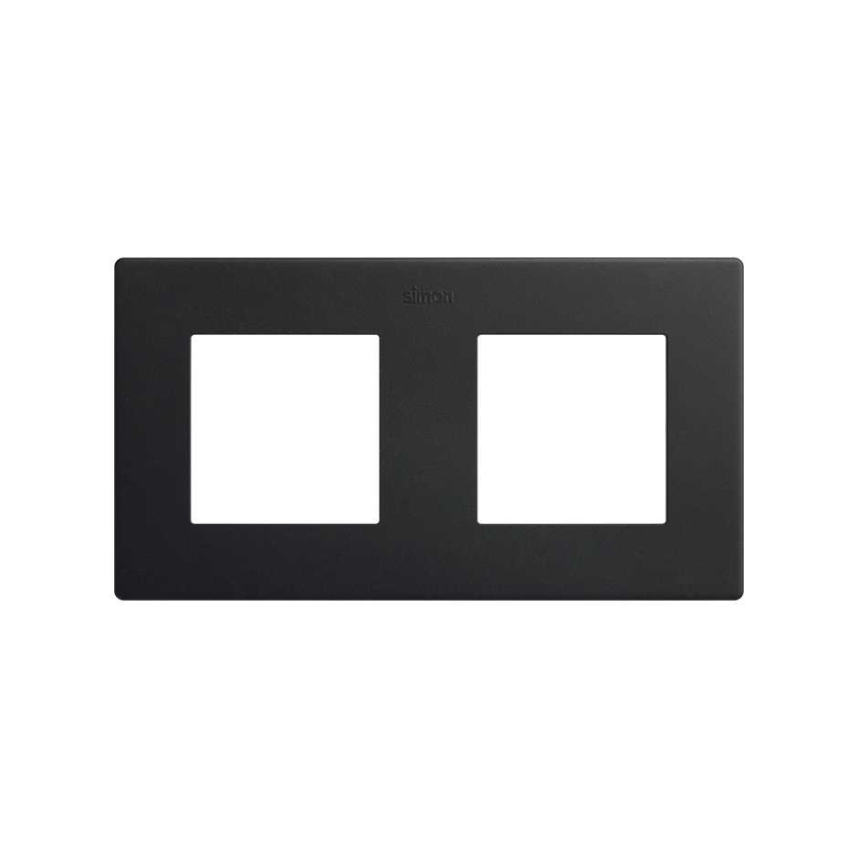 Marco para 2 elementos negro mate
