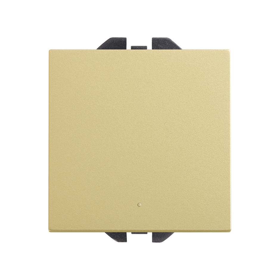 Interruptor unipolar pulsante con sistema de embornamiento rápido bronce