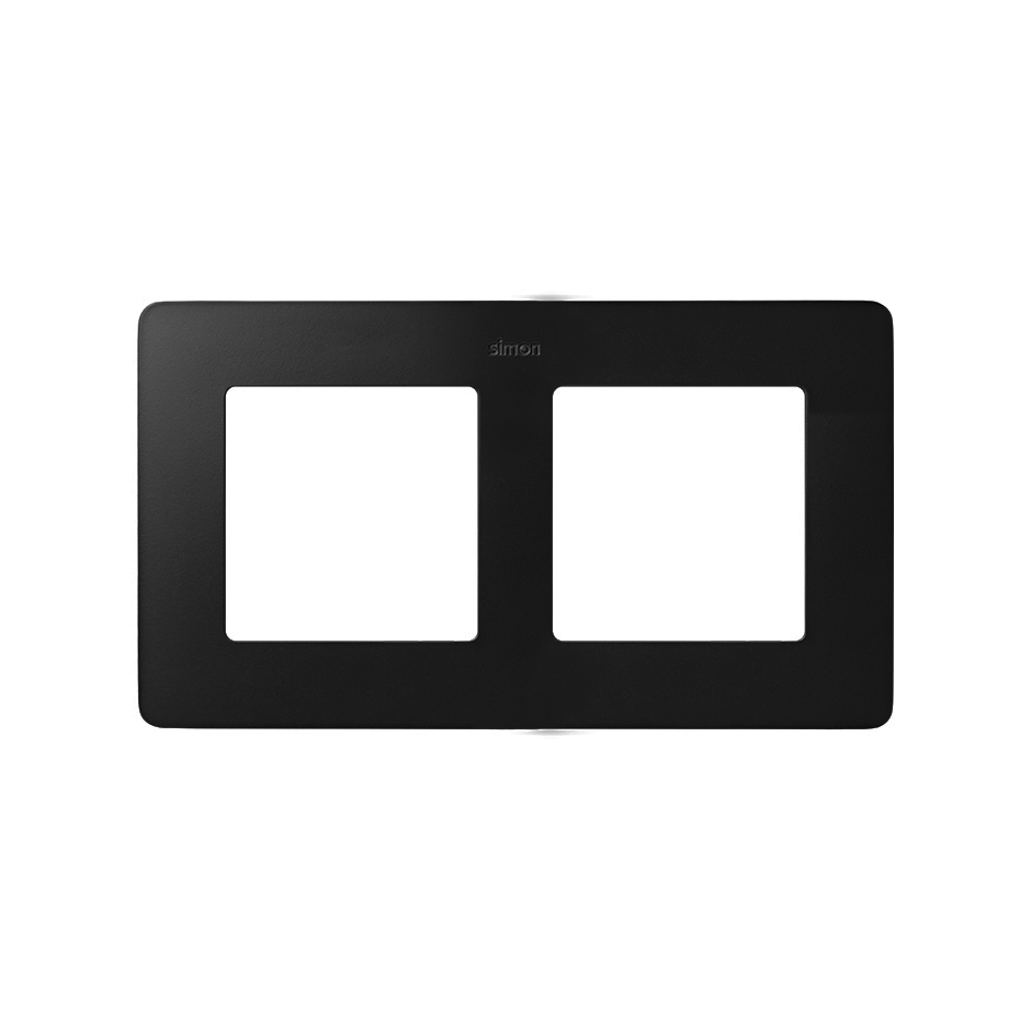 Marco para 2 elementos en color titanio base negro Simon 82 Detail Original