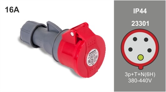 Base aérea 3P+N+TT 380V 16A