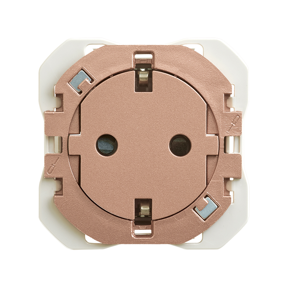Base de enchufe schuko Clean con sistema de embornamiento a tornillo cobre