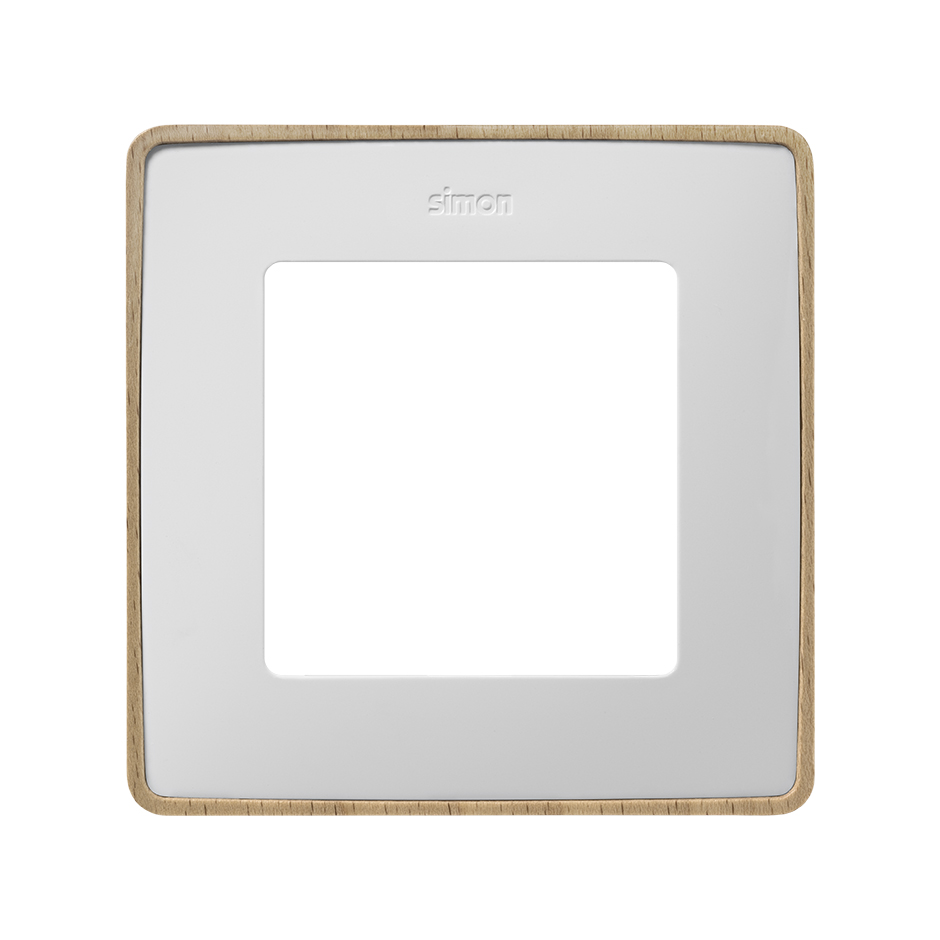 Marco para 1 elemento en color blanco base madera haya Simon 82 Detail Select