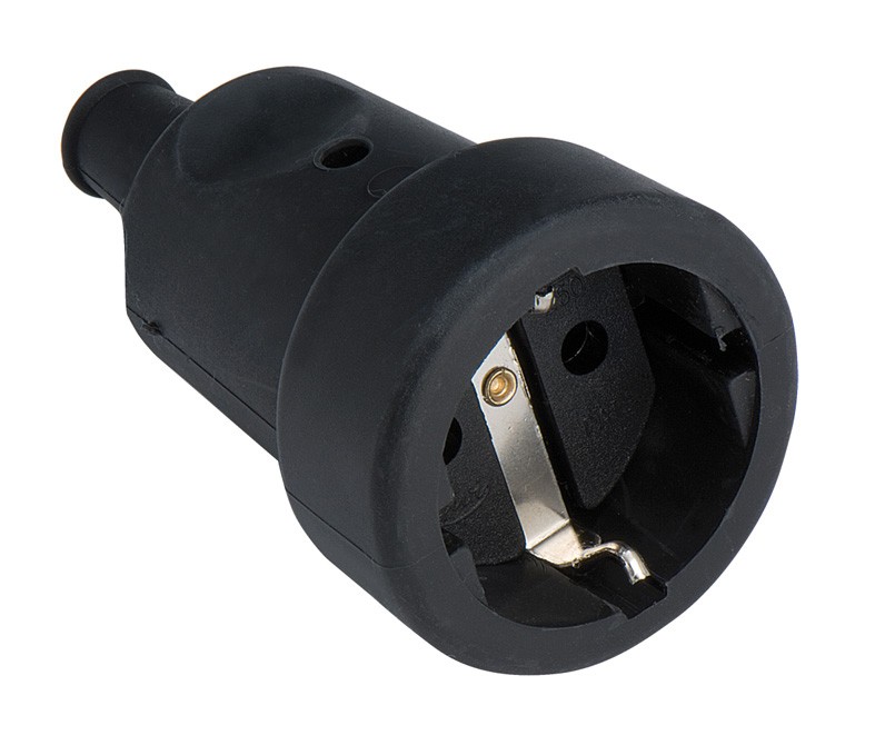 Base aérea de goma 16A IP44 negra