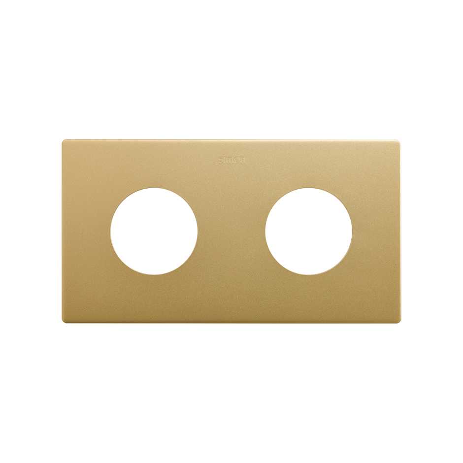Marco estética mínima para base schuko CLEAN de 2 elementos oro