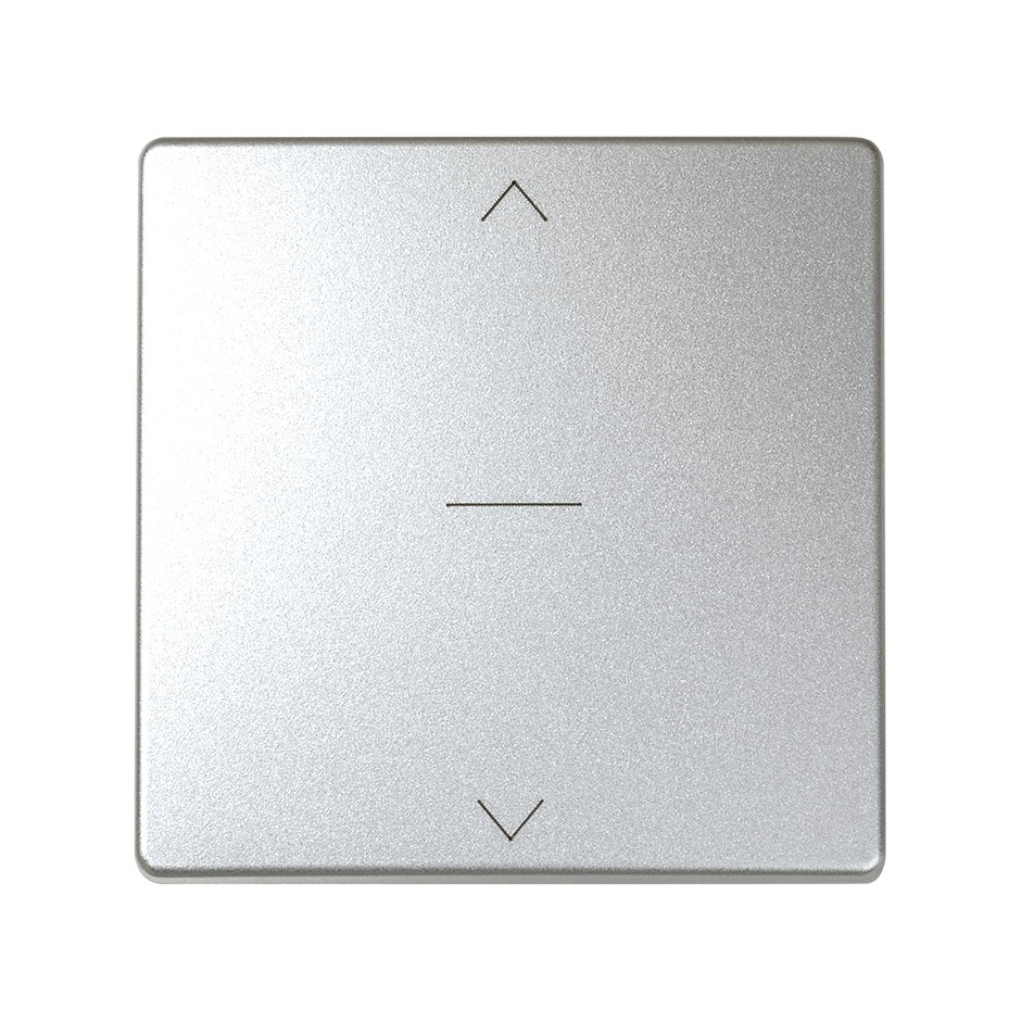 Tecla simple para mecanismo de persianas con 3 posiciones (subida, bajada y paro), en color aluminio frío Simon 82