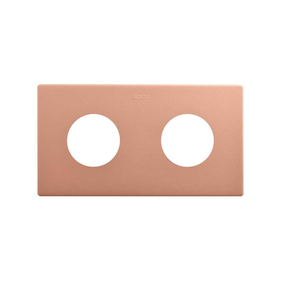 Marco estética mínima para base schuko CLEAN de 2 elementos bronce