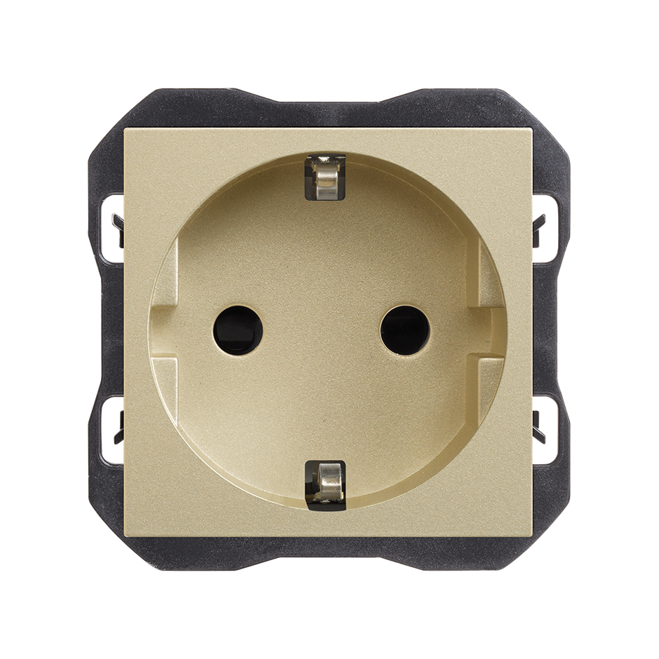 Base de enchufe schuko con sistema de embornamiento a tornillo cava