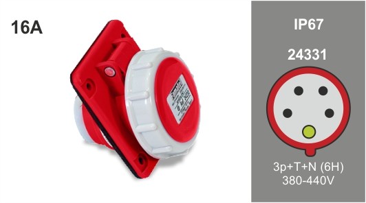 Base inclinada 3P+TT 32A IP67