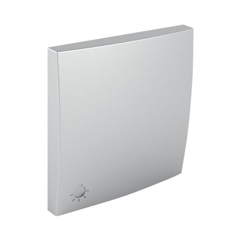 Tecla simple para pulsador con símbolo de luz en color aluminio