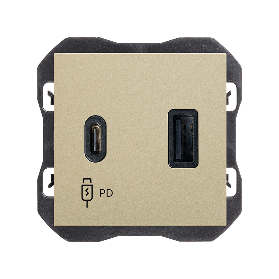 Cargador USB doble A+C 30W Power Delivery cava