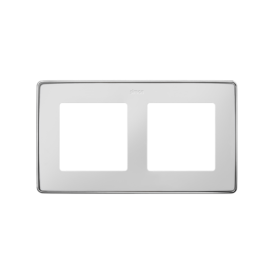 Marco para 2 elementos en color blanco base cromo Simon 82 Detail Select