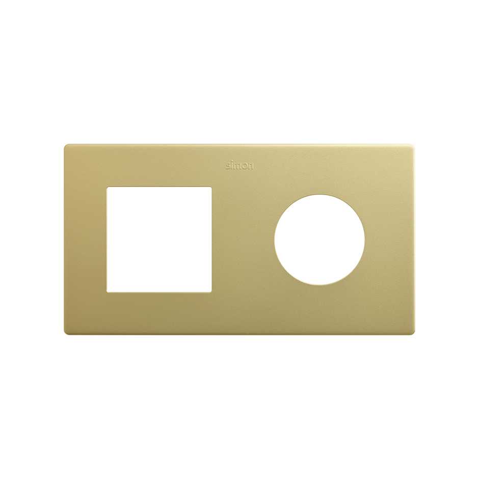 Marco compuesto por 1 elemento y 1 estética mínima para base enchufe schuko CLEAN bronce