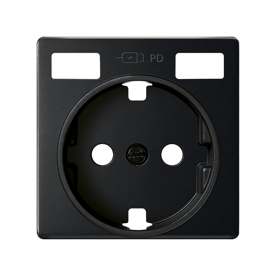 Tapa base enchufe schuko con 2 USB C+C Negro mate Simon 82 Concept