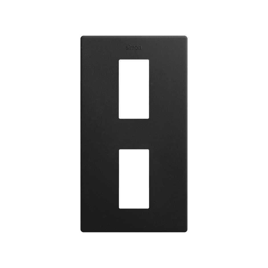 Marco estética mínima vertical para 2 elementos negro mate