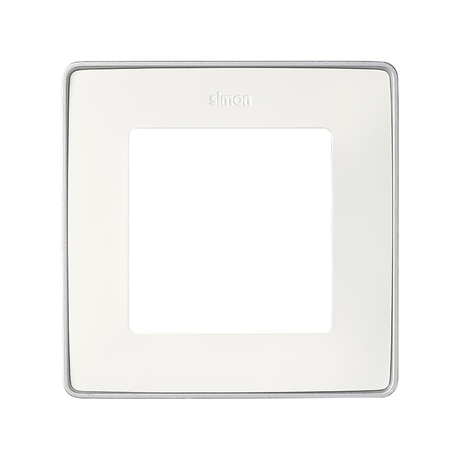 Marco para 1 elemento en color blanco base aluminio Simon 82 Detail Select