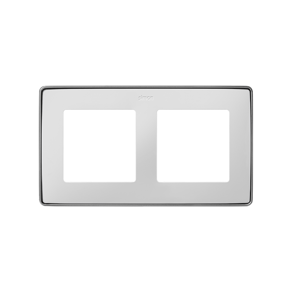 Marco para 2 elementos en color blanco base aluminio Simon 82 Detail Select