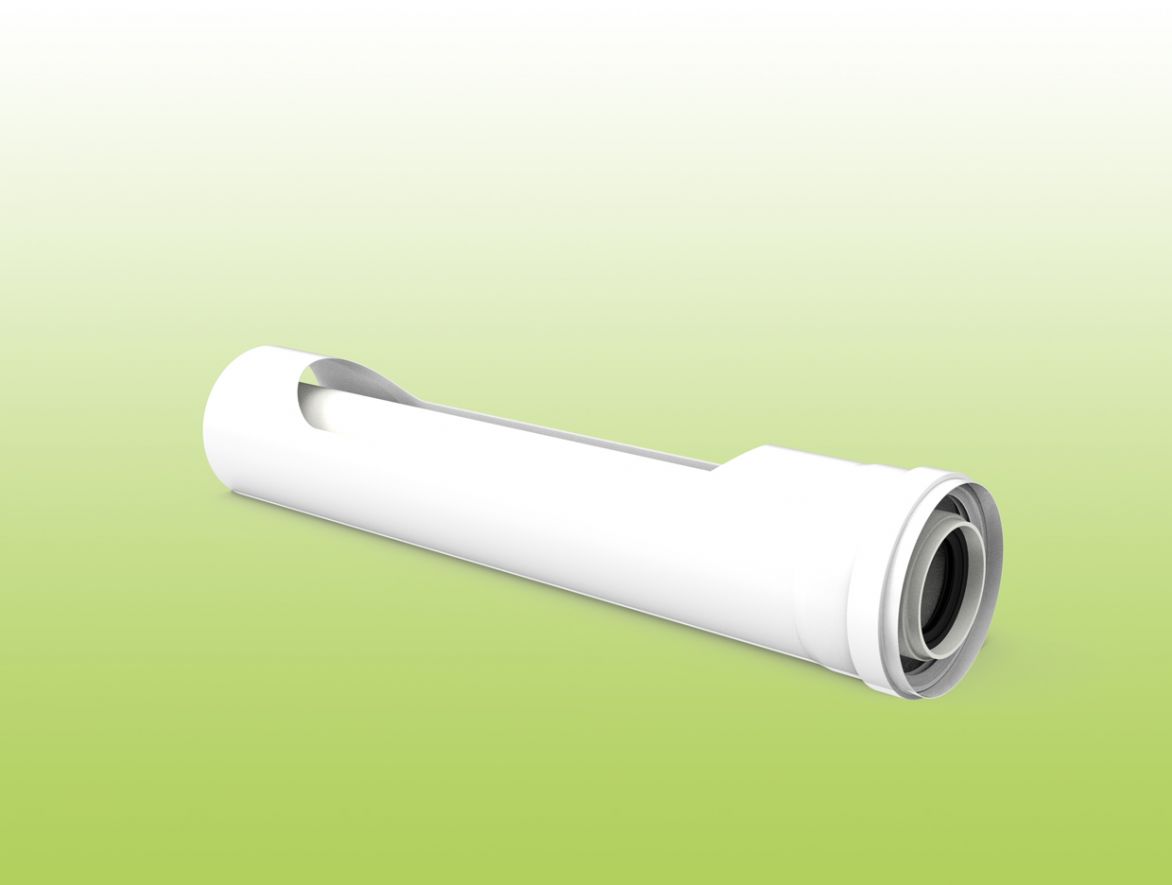 Tubo coaxial M-H de PP/acero lacado de Ø60/100 x 1000 mm