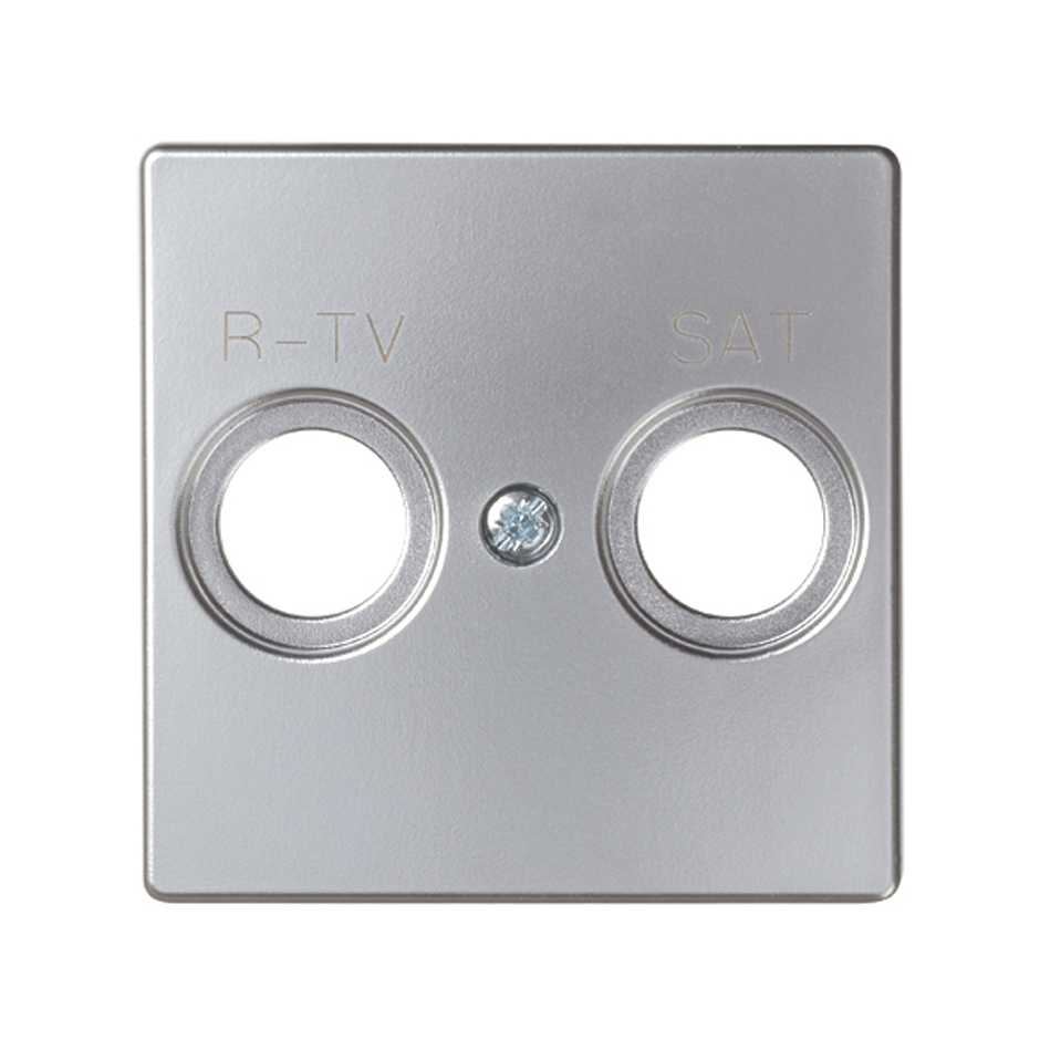 Placa para tomas inductivas de R-TV+SAT en color aluminio Simon 82