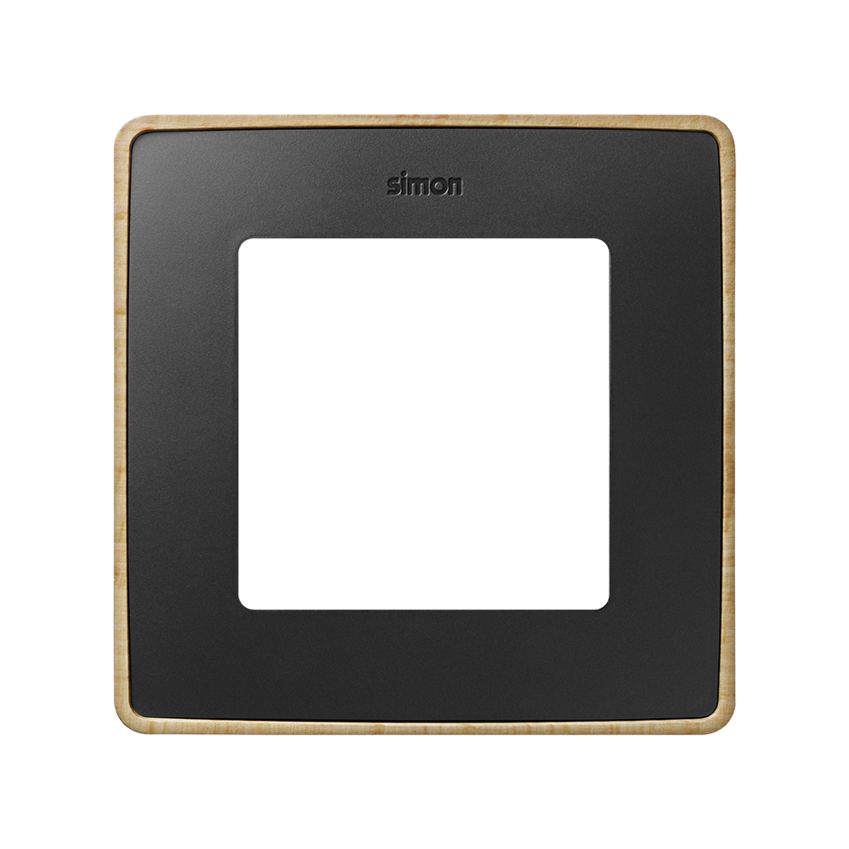 Marco para 1 elemento en color negro mate base madera haya Simon 82 Detail Select