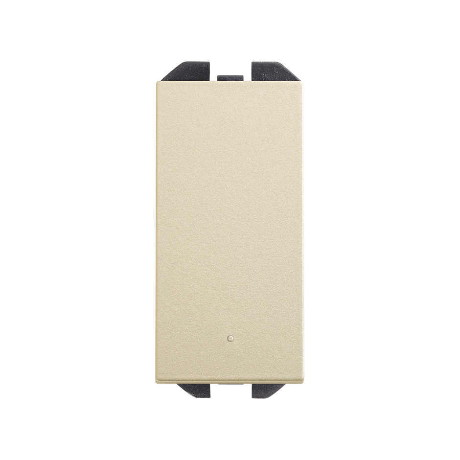 Interruptor unipolar pulsante de tecla estrecha con sistema de embornamiento rápido cava