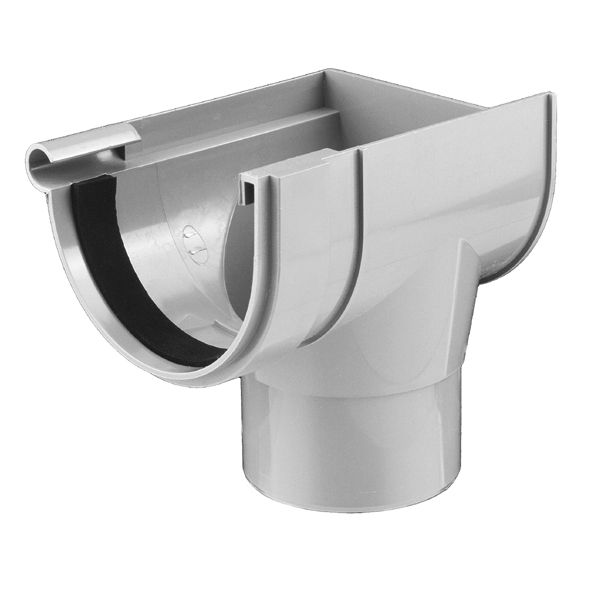 Bajada exterior izquierda Pvc gris canalón 25
