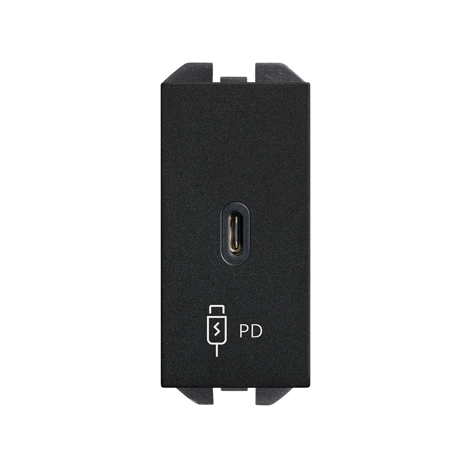 Cargador USB C 20W Power Delivery negro mate