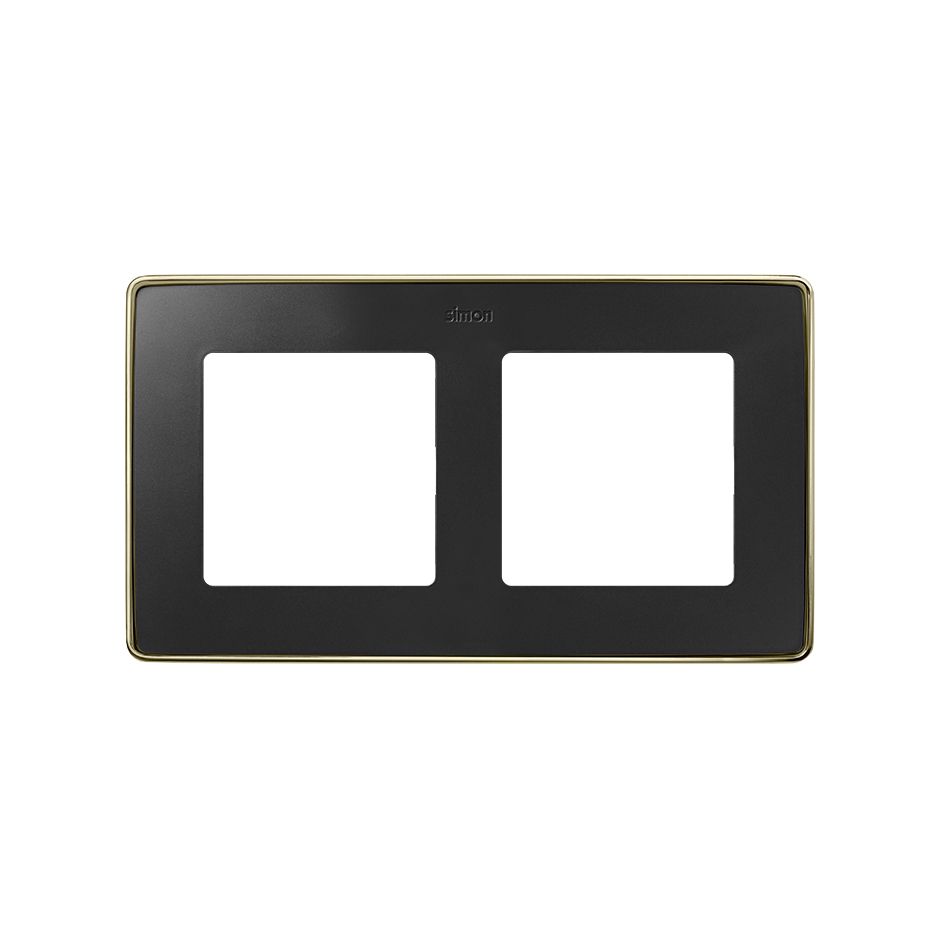 Marco para 2 elementos en color negro mate base cava Simon 82 Detail Select