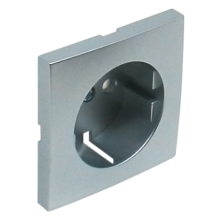 Tapa para base schuko con protecciónen color aluminio