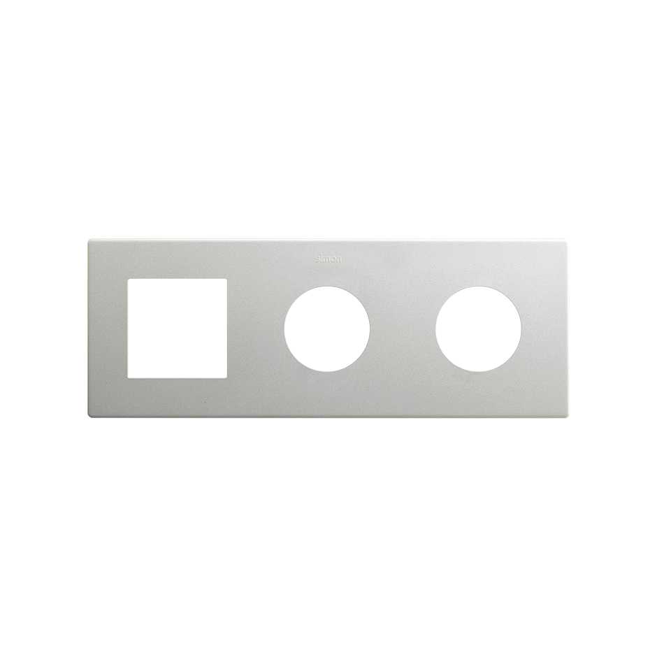 Marco compuesto por 1 elemento y 2 estética mínima para base de enchufe CLEAN aluminio